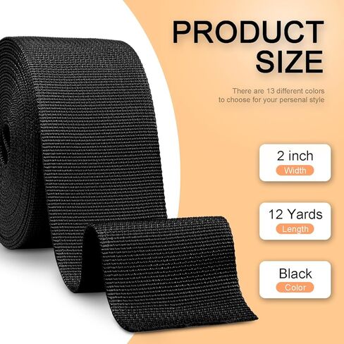 CooBigo 12 Yards Webbing 1" & 1.5" & 2" Polypropylene Webbing Strap 1 Inch 1.5 Inch 2 Inch Wide Webbing Strapping for Bags/Lawn Chair/Pool Solar Cover DIY Crafting in Kuwait