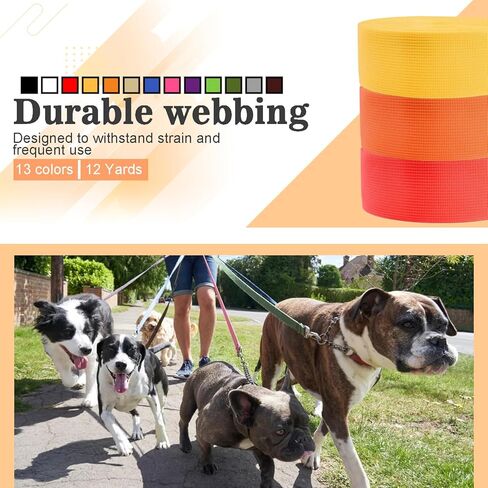 CooBigo 12 Yards Webbing 1" & 1.5" & 2" Polypropylene Webbing Strap 1 Inch 1.5 Inch 2 Inch Wide Webbing Strapping for Bags/Lawn Chair/Pool Solar Cover DIY Crafting in Kuwait