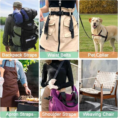 CooBigo 12 Yards Webbing 1" & 1.5" & 2" Polypropylene Webbing Strap 1 Inch 1.5 Inch 2 Inch Wide Webbing Strapping for Bags/Lawn Chair/Pool Solar Cover DIY Crafting in Kuwait