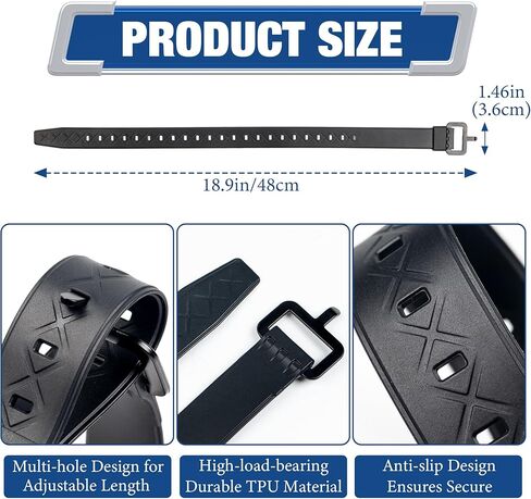 Starry 4pcs TPU Utility Straps Adjustable Durable Elastic Straps with Buckle Strong Tie Batch Tested 70 lb Fastening Lashing Securing Tool for Skis Moto Gear Trucks Cargo Garden Hoses 18.9" Length in Saudi Arabia