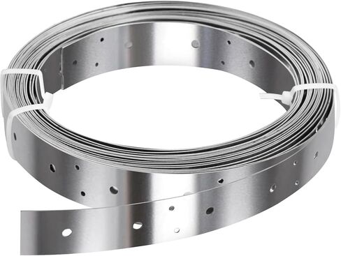 GBGS 32ft x 1-3/8"(35 mm) Width Perforated Tie Strap,19 Gauge Metal Coil Strapping,Stainless Steel 304 in Saudi Arabia