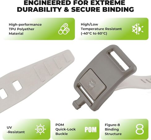 2-Pack TPU 18" Tie-Down Utility Straps with 8-Figure Design Heavy-Duty 220 lb Load, Adjustable for Bike, Moto, Skis & Outdoor Gear No Scratch, Temperature Resistant, Rock ash in Saudi Arabia