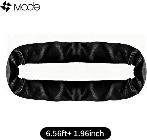 حبال وأشرطة رفع من البوليستر الأسود عالي التحمل مقاس 6.56 قدم × 1.96 بوصة | سعة تحميل 4409 رطل | أشرطة تزوير الجمالون الصناعية لرفع الرافعة (عبوة واحدة) in Kuwait