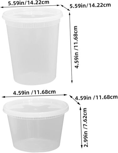 jojofuny 50pcs Disposable Soup Bowls with Lids, 16oz 32oz Portion Cups, High and Low Temperature Resistant Takeout Food Containers for Catering and Meal Prep in Saudi Arabia