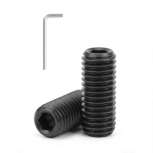 #10-24 x 1/2'' (30 Pack) Set Screws, Black Oxide 304 Stainless Steel 18-8, Internal Hex Head Allen Drive Cup Point Screws (with Hex Key Wrench) in Kuwait