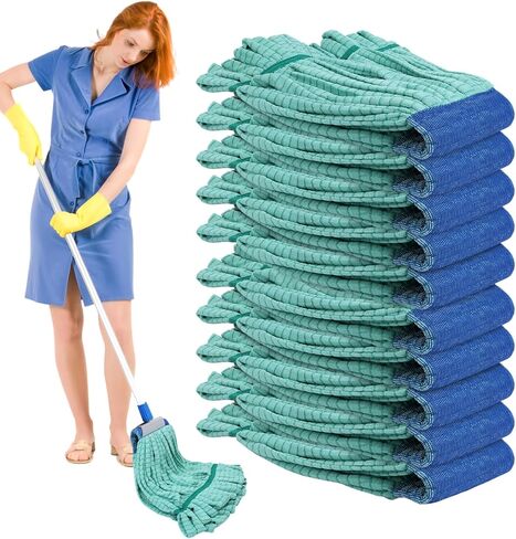 10 pcs Large Microfiber Tube Mop Heads,18 oz Heavy Duty Commercial Mop Head Replacement Reusable Machine Washable for Hardwood,Tile,Laminate Floors in Saudi Arabia