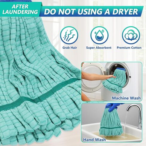 10 pcs Large Microfiber Tube Mop Heads,18 oz Heavy Duty Commercial Mop Head Replacement Reusable Machine Washable for Hardwood,Tile,Laminate Floors in Saudi Arabia