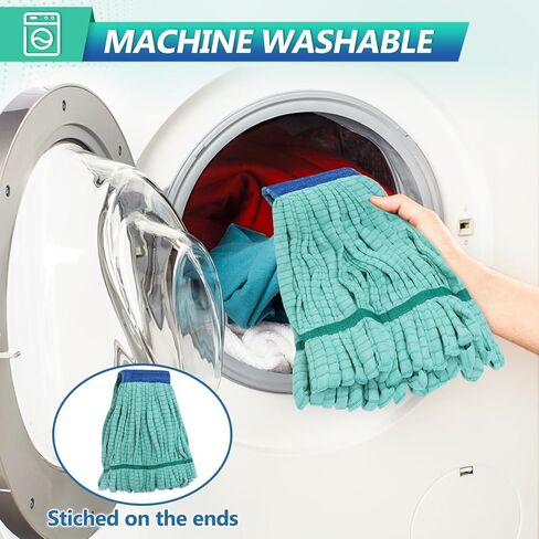 10 pcs Large Microfiber Tube Mop Heads,18 oz Heavy Duty Commercial Mop Head Replacement Reusable Machine Washable for Hardwood,Tile,Laminate Floors in Saudi Arabia