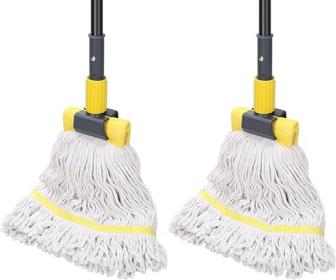 KeFanta 2 Pack Commercial Mop Heavy Duty Industrial Mop with Long Handle,60" Looped-End String Wet Cotton Mops for Floor Cleaning,Home,Kitchen,Office,Garage and Concrete/Tile Floor in Saudi Arabia