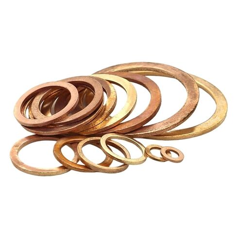 غسالات، حلقات إغلاق نحاسية مسطحة M27x35x2 وM30x38x1.5 10 قطع (4 قطع M27x35x2) in Kuwait
