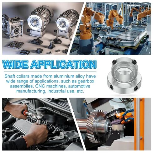 MECCANIXITY 4pcs Aluminium Alloy Shaft Collar, 1/4" ID 9/16" OD 7/16" Thickness Bore Shaft Locking Collars for Gearbox Assemblies, Machine Tools, Industrial Use in Kuwait