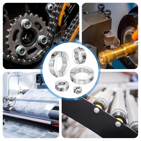 MECCANIXITY 2Pcs Shaft Collar 15mm Bore Single Split 304 Stainless Steel Clamping Shaft Collars for Industrial Automation Conveyor Belt Systems in Kuwait