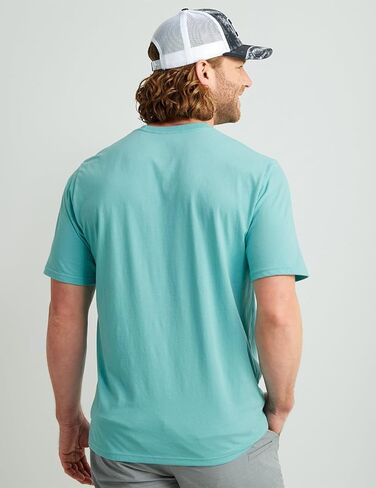 HUK Men's Standard Short Sleeve Performance Tee, Fishing T-Shirt Stacked Logo-Marine Blue in Saudi Arabia