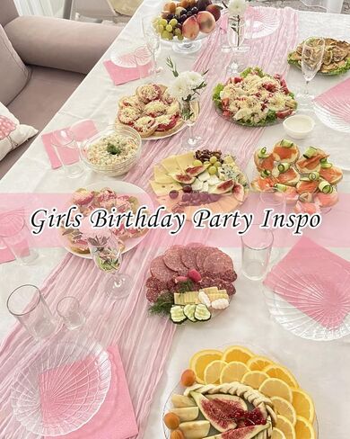 8 Pack Pink Cheesecloth Table Runner 21x120 Inch Boho Gauze Table Runners Rustic Light Pink Table Runner for Wedding Birthday Party Baby Shower Centerpiece Valentine's Day Home Decorations in Saudi Arabia