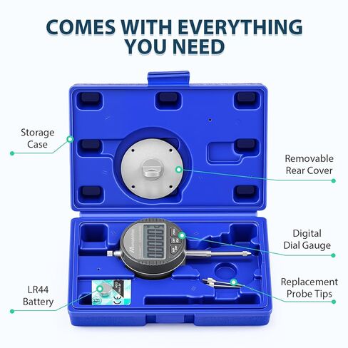 Digital Dial Indicator 1 inch/25.4 mm | 0.001mm/0.00005" Resolution, High-Speed Electronic Probe Test Gauge with LCD, Inch/Metric Conversion for Lathe, 3D Printer, CNC & Industrial Use in Kuwait