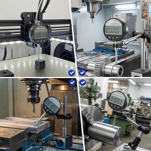 Digital Dial Indicator 1 inch/25.4 mm | 0.001mm/0.00005" Resolution, High-Speed Electronic Probe Test Gauge with LCD, Inch/Metric Conversion for Lathe, 3D Printer, CNC & Industrial Use in Kuwait