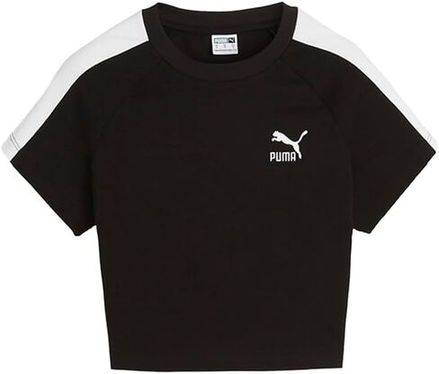 PUMA Womens Iconic T7 Baby Crew Neck Sleeve قمم غير رسمية غير رسمية - أسود in Saudi Arabia