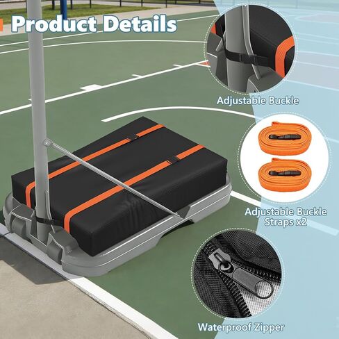 Basketball Hoop Sandbag,Heavy Duty Weighted Bottom Anchor for Basketball Hoops,Waterproof Dustproof Oxford Fabric Sand Bag,35.4" L×23.6" W×5.1" H,Only Bag in Kuwait