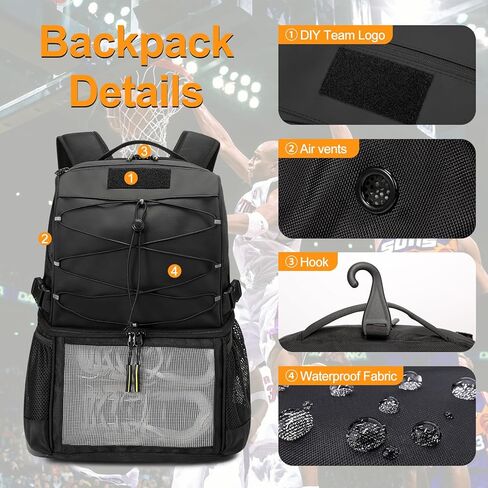 Basketball Backpack Large Sports Equipment Bag with Separate Ball & Shoes Compartment, Sports Backpack Fit Soccer Volleyball Backpack in Kuwait