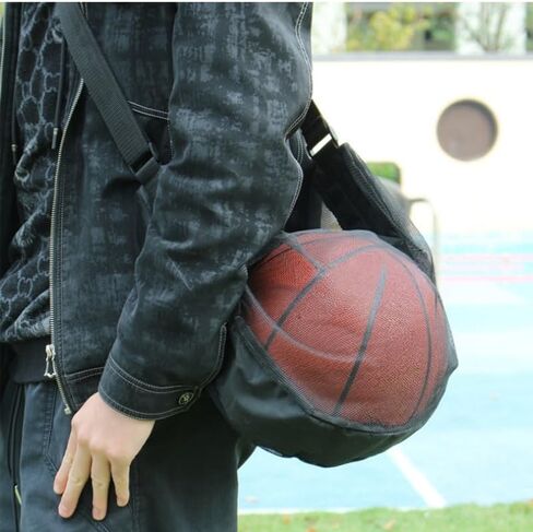 Single Mesh Ball Bag, Zipper Sling Back Bag for Carrying Basketball Volleyball Soccer Football in Saudi Arabia