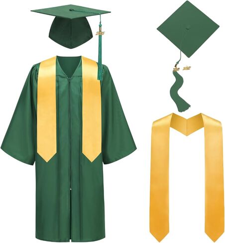 LMYOVE Graduation Cap and Gown 2025 Matte 5 Piece Set Fringe High School and In College Multiple Colors in Saudi Arabia