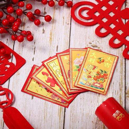 Bememo 120 Pcs 2025 Chinese New Year Red Envelopes Lunar Hong Bao Lucky Money Envelopes Pockets for Party and Chinese New Year(Lucky Words) in Kuwait