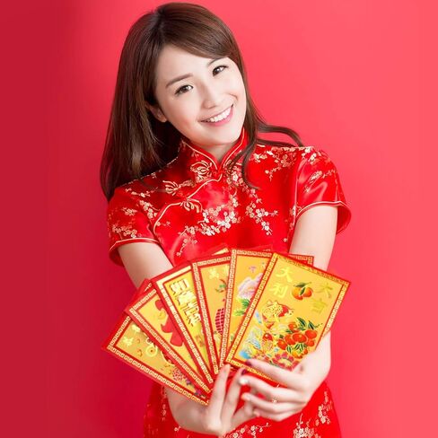 Bememo 120 Pcs 2025 Chinese New Year Red Envelopes Lunar Hong Bao Lucky Money Envelopes Pockets for Party and Chinese New Year(Lucky Words) in Kuwait