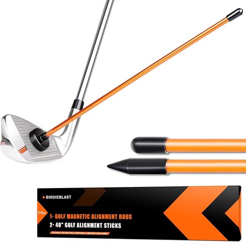 2 Pack Collapsible Golf Alignment Sticks & 1 Pack Golf Magnetic Alignment Rods, 40" Alignment Golf Stick Ideal for Aiming, Magnetic Swing Training Aid Accessories in Kuwait