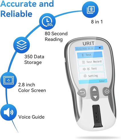 8 in 1 Cholesterol Test Kit with 10 Test Strips for Home Use in Kuwait