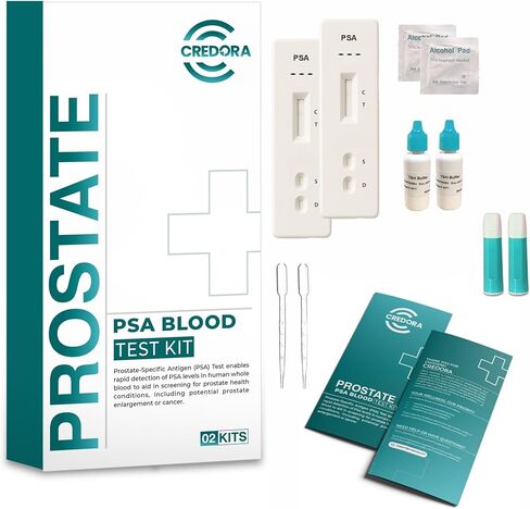 طقم اختبار PSA في Home Pro State (اختباران) مع دعم مباشر، في Home PSA Health - سريع الأداء وسهل القراءة، نتائج دقيقة وسريعة - جميع المكونات متضمنة مع دليل سهل القراءة in Saudi Arabia