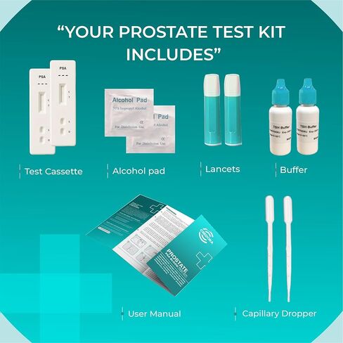 طقم اختبار PSA في Home Pro State (اختباران) مع دعم مباشر، في Home PSA Health - سريع الأداء وسهل القراءة، نتائج دقيقة وسريعة - جميع المكونات متضمنة مع دليل سهل القراءة in Saudi Arabia