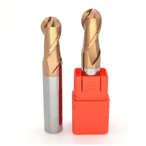 1Pieces Nano Micro Grain Coating Carbide 2 Short Flute Ball Nose End Mills HRC55 Tungsten Carbide Ball Nose End Mill for 3D Engraving Stainless Steel Iron Copper Milling Cutter in Kuwait