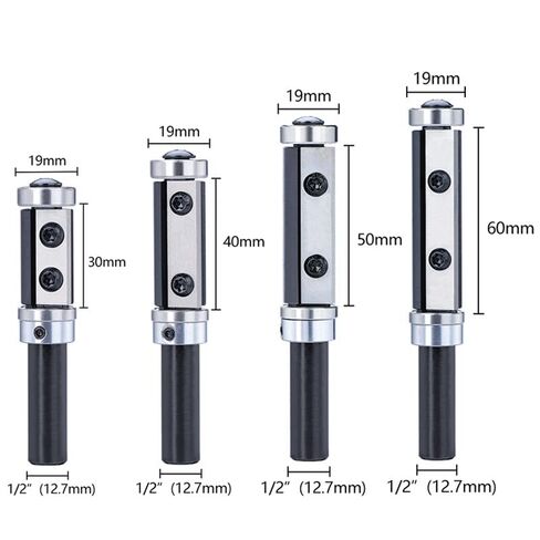 1 قطعة قاطعة المطحنة 1/2 عرقوب فلوش تقليم راوتر بت مع كربيد إدراج المسوي بت أدوات النجارة (1l2x19x50) in Kuwait