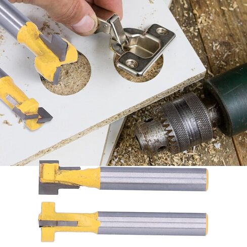 قاطعة النجارة على شكل حرف T قاطعة طحن فولاذية عالية السرعة لقطع الخشب طقم مكون من قطعتين مع شفرات 9.52 مم و12.7 مم لمشاريع النجارة in Kuwait