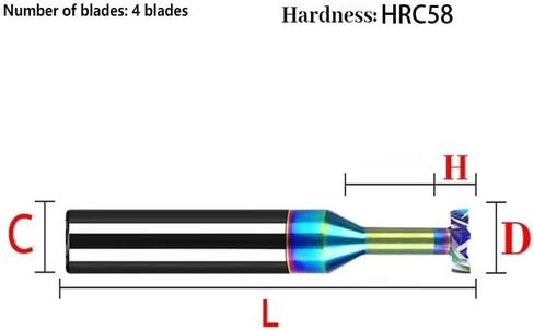 HRC58 T Slot End Mill Milling Cutter 3-16mm Shank Tungsten Carbide CNC Groove Router Bit for Stainless Steel Alloy(D3xh0.5xc4x50l) in Kuwait