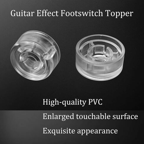 24PCS Guitar Effects Pedal Footswitch Toppers Transparent Plastic Nail Caps Protection Cover for Guitar Effect Pedal Buttons Switch Accessories in Saudi Arabia