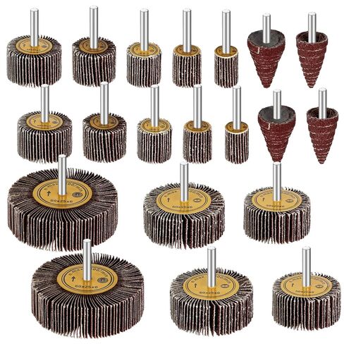 20 Pack Flap Wheel Sander Set 80 Grit Abrasive Sanding Wheel 1/4 Inch Shank Die Grinder Flap Wheels Drill Sanding Attachment for Metal Wood Rust Removal in Saudi Arabia
