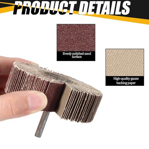 20 Pack Flap Wheel Sander Set 80 Grit Abrasive Sanding Wheel 1/4 Inch Shank Die Grinder Flap Wheels Drill Sanding Attachment for Metal Wood Rust Removal in Saudi Arabia