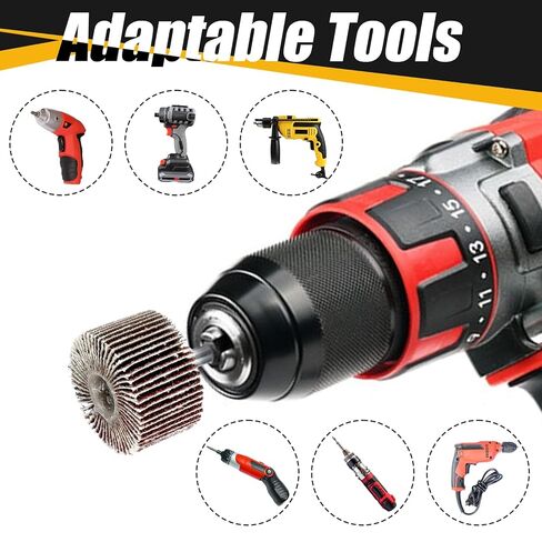20 Pack Flap Wheel Sander Set 80 Grit Abrasive Sanding Wheel 1/4 Inch Shank Die Grinder Flap Wheels Drill Sanding Attachment for Metal Wood Rust Removal in Saudi Arabia