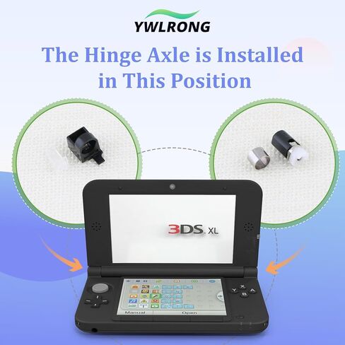 for Nintendo 3DS XL / 3DS LL Axle Hinge Barrel and Hinge Lock Locker with LED Diffuser Accessories Replacement with Repair Tools in Saudi Arabia
