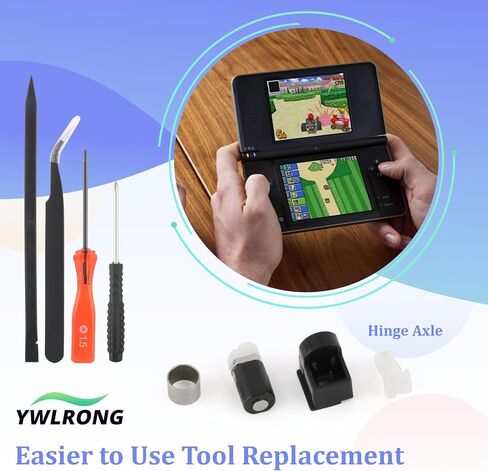 for Nintendo 3DS XL / 3DS LL Axle Hinge Barrel and Hinge Lock Locker with LED Diffuser Accessories Replacement with Repair Tools in Saudi Arabia
