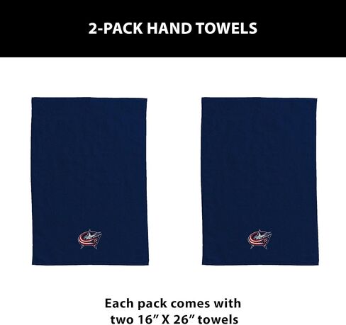 NORTHWEST Columbus Blue Jackets NHL Team Logo Hand Towel 2 Pack 16 x 26 Inches in Saudi Arabia