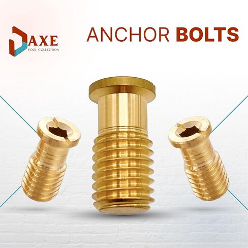 Axe | Universal Pool Safety Cover Threaded Brass Insert Screw Bolt for Anchor | Thread Size of 9/16" and Length of 1-1/8" (10) in Kuwait