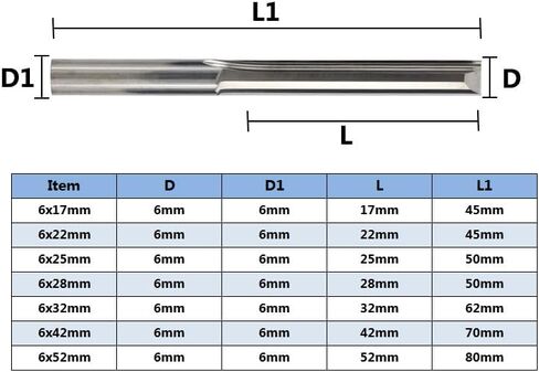 10pcs ﻿Solid Carbide Straight End Milling Cutter 6mm Shank 2 Flute Slot CNC Machine Router Bit(6x6x32x60mm) in Saudi Arabia