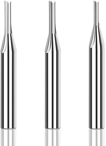 Straight Flute End Mill Cutter Router Bits 1/4 Inch Shank Single Flute 2 Flute Straight Slot Carbide Milling Cutter for Woodworking(2 Flute 6.35x3.175) in Kuwait