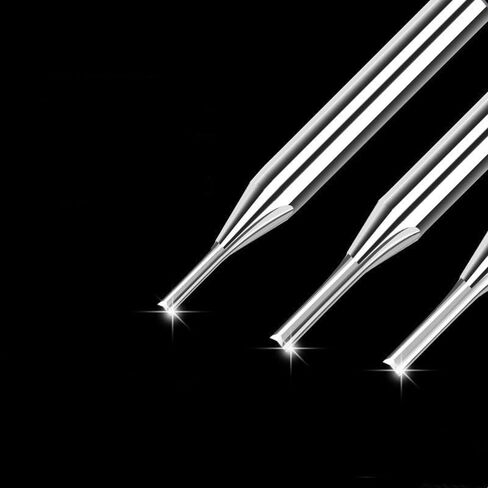 Straight Flute End Mill Cutter Router Bits 1/4 Inch Shank Single Flute 2 Flute Straight Slot Carbide Milling Cutter for Woodworking(2 Flute 6.35x3.175) in Kuwait