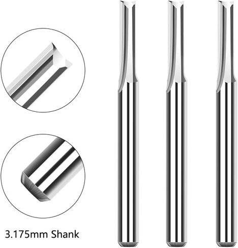 10pcs ﻿Straight End Milling Cutter 1/8 Inch Shank Carbide Mill ﻿Double Edged Straight Slot for Woodworking CNC Router Bit Tool in Saudi Arabia