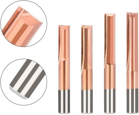 CNC Router Bits 6mm Shank Straight Milling Cutter 2 Flute Titanium Coated Carbide End Mill for MDF Acrylic Chipboard Wood(6x28mm) in Saudi Arabia