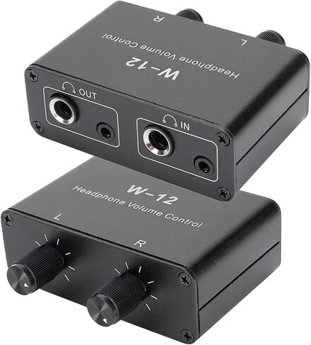 VBESTLIFE W-12 التحكم في مستوى صوت سماعة الرأس، 3.5 مم 6.35 مم وحدة تحكم في مستوى الصوت ستيريو 1/4 بوصة 1/8 بوصة تحكم في مستوى الصوت مضمن لعزل التداخل in Kuwait
