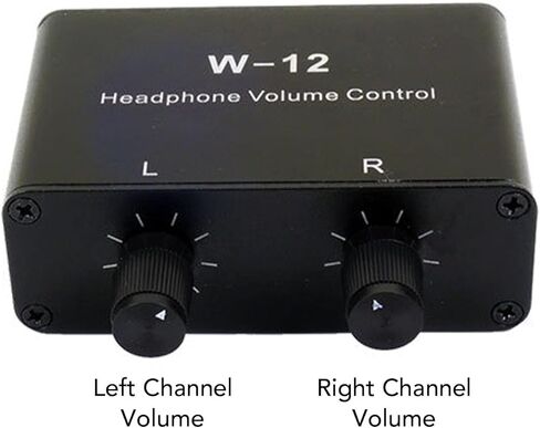 VBESTLIFE W-12 التحكم في مستوى صوت سماعة الرأس، 3.5 مم 6.35 مم وحدة تحكم في مستوى الصوت ستيريو 1/4 بوصة 1/8 بوصة تحكم في مستوى الصوت مضمن لعزل التداخل in Kuwait